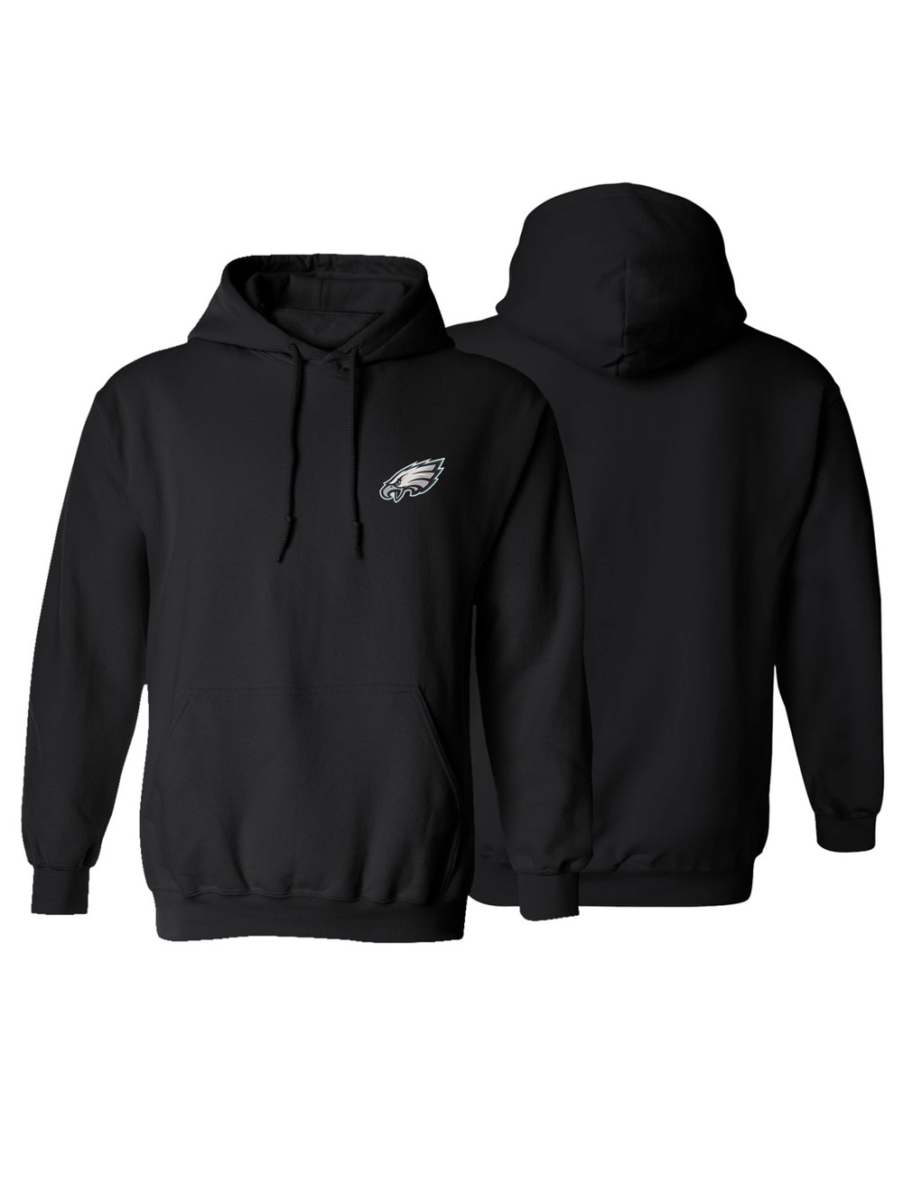 Men’s Eagles Embroidered Pullover Hoodie Black